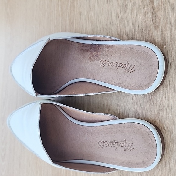 Madewell Women 8.5 Frances Skimmer Ivory Leather Pointed Toe Flat Mules - Picture 11 of 12